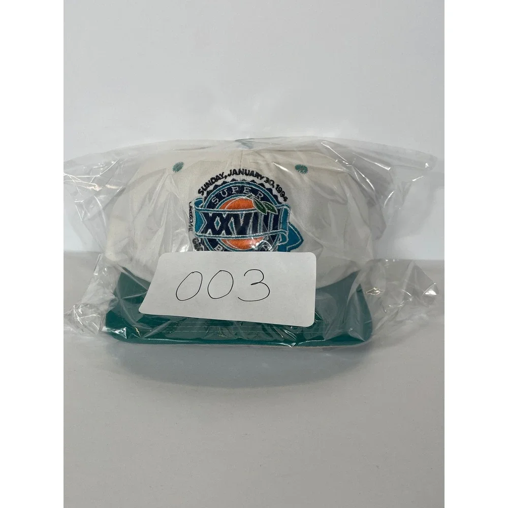 Vtg 1994 Super Bowl XXVIII Snapback Team NFL AJD Atlanta Georgia Dome White USA